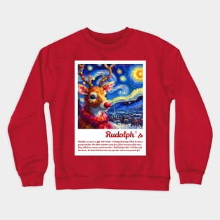 Rudolph rednose in starry night Crewneck Sweatshirt